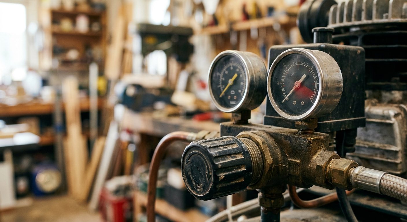 Manómetros de un compresor de aire